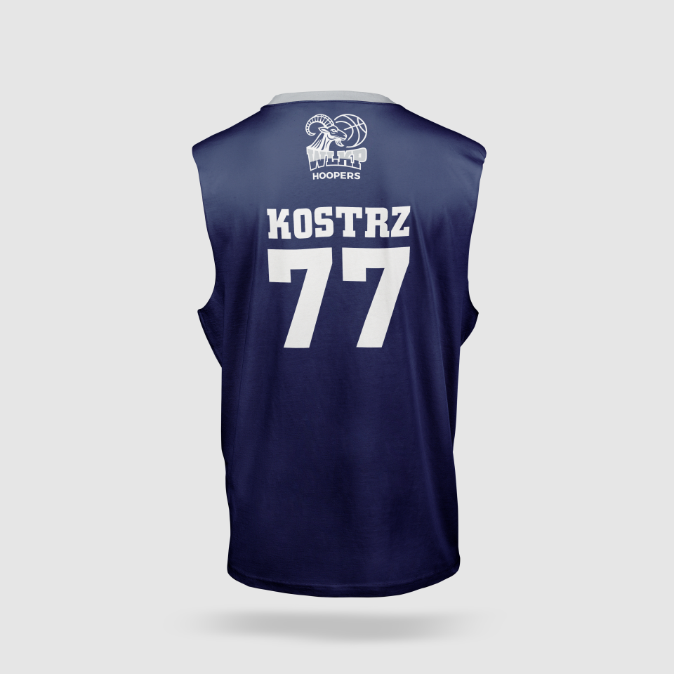 koszulka z logo dla drużyny koszykówki ciemna tył